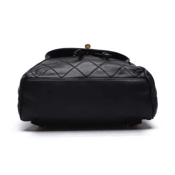 Chanel Matelasse Double Chain Backpack Lambskin Black - Picture 4 of 8